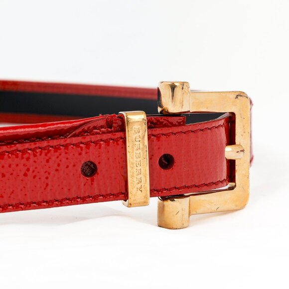 Burberry Check Coated Canvas & Pink Leather-Trim Belt - Picture 3 of 5